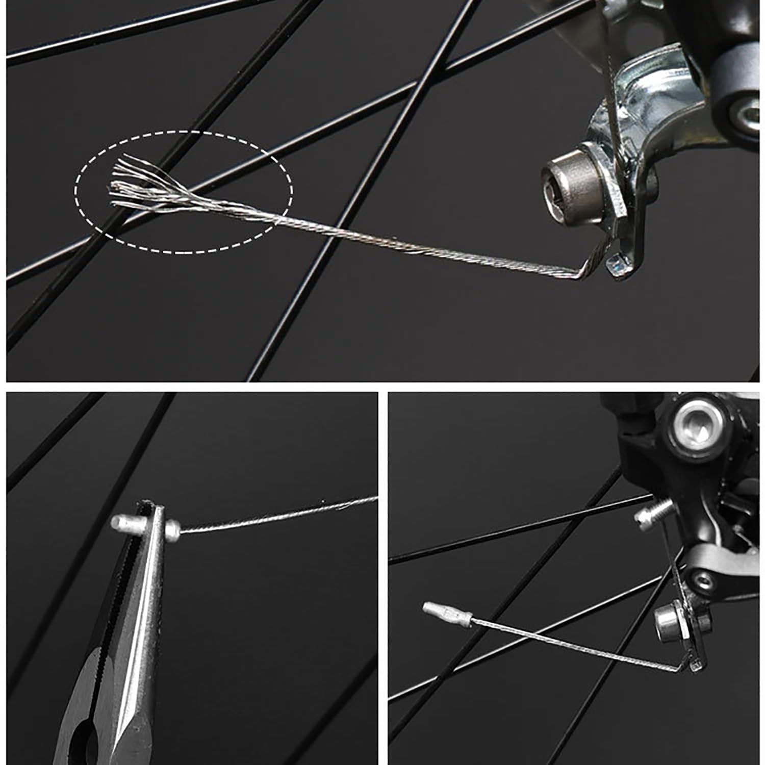 RLECS 5PCS 2m Stainless Steel Bicycle Derailleur Cable - Silver Rear Derailleur Replacement Cable with Core Cap for Mountain Bike, City Bike & Regular Bikes | Durable Shifting Performance for Commuting & Off-Road Cycling