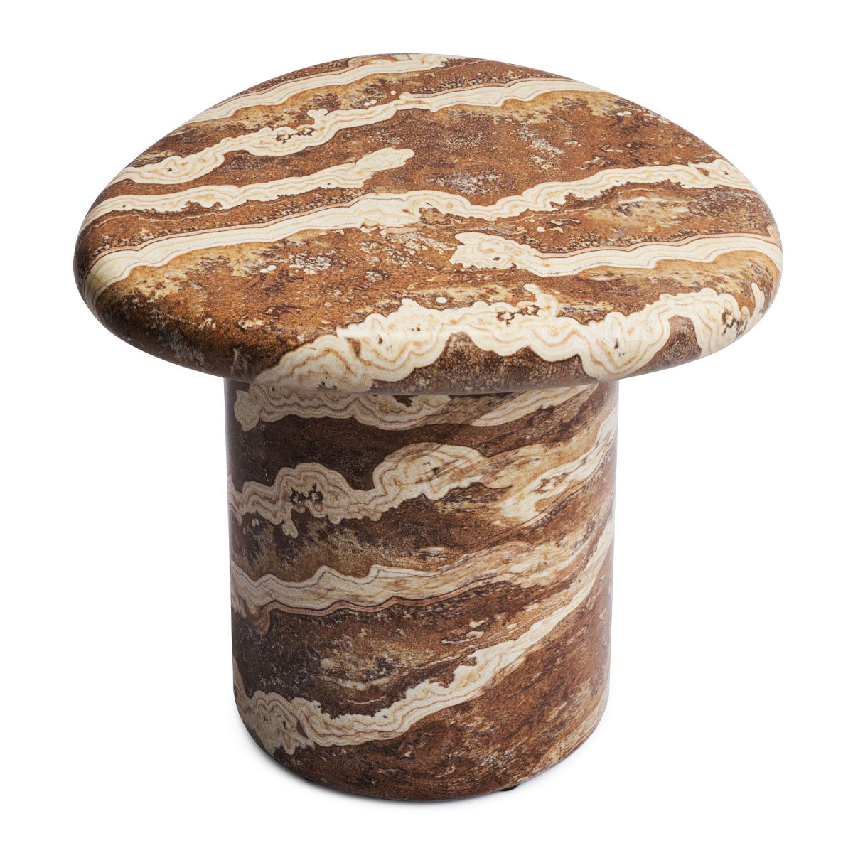 Azzurra Side Table with Tiger Onyx Finish - Modern End Table for Living Room, Bedroom & Office Decor