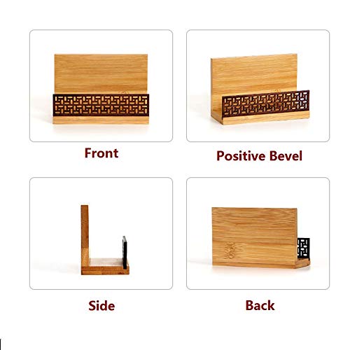 Japanese Zen Style Wooden Business Card Holder - Elegant Desk Organizer for Office & Home Use - Perfect for Professionals, Meetings, and Feng Shui Decor