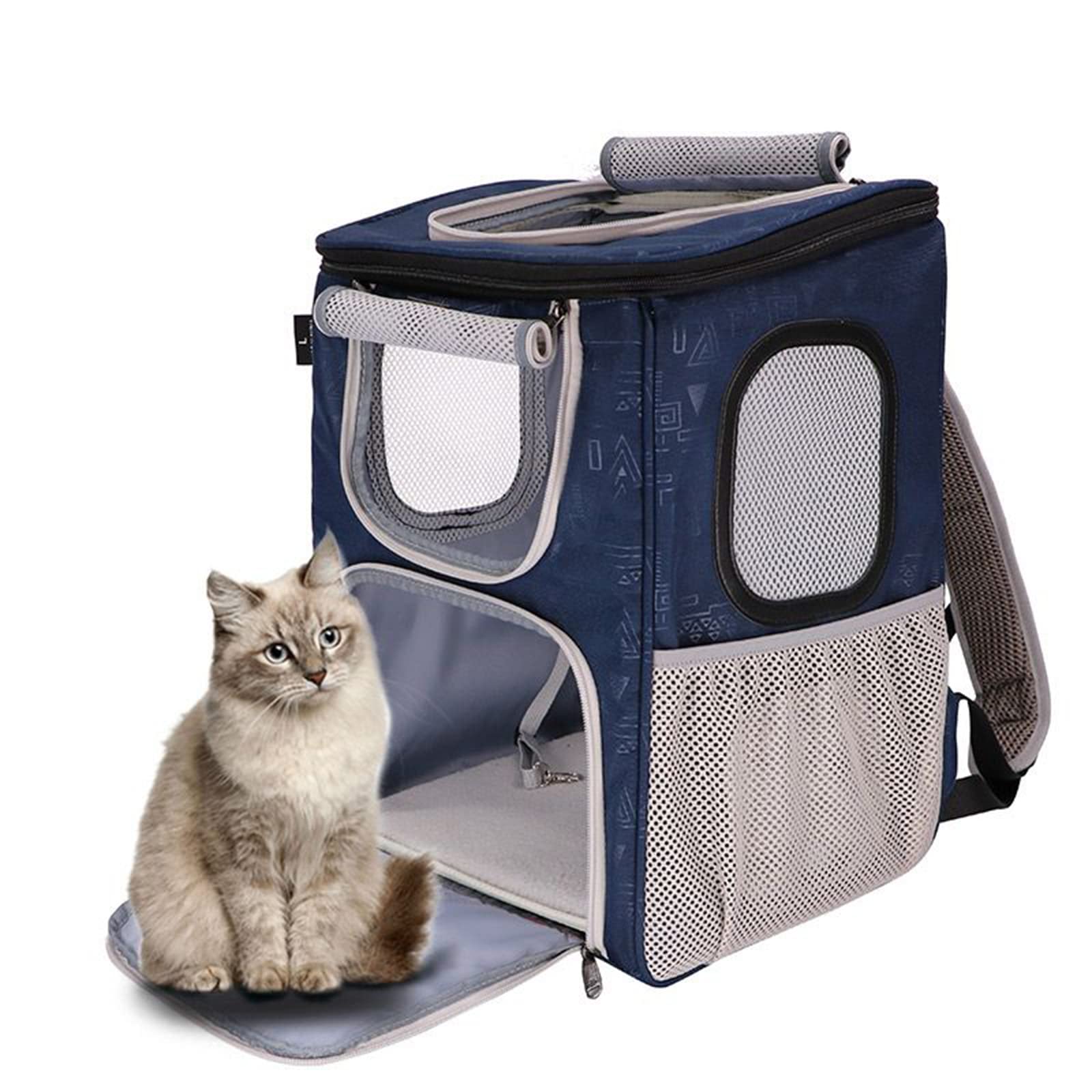 Ventilated Pet Backpack Carrier for Dogs & Cats - Soft Mat Included - Travel, Camping & Hiking Carrier for Small Animals - Perfect for Outdoor Adventures & Vet Visits