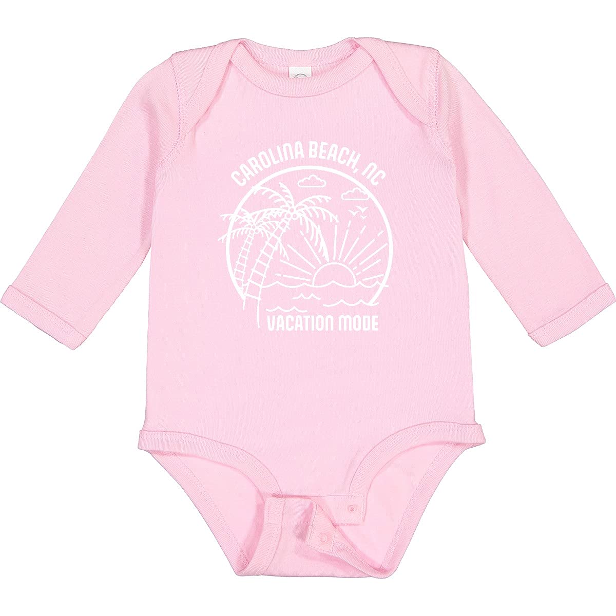 Inktastic Summer Vacation Mode Carolina Beach North Carolina Long Sleeve Baby Bodysuit - Perfect for Beach Trips, Family Photos & Casual Outings