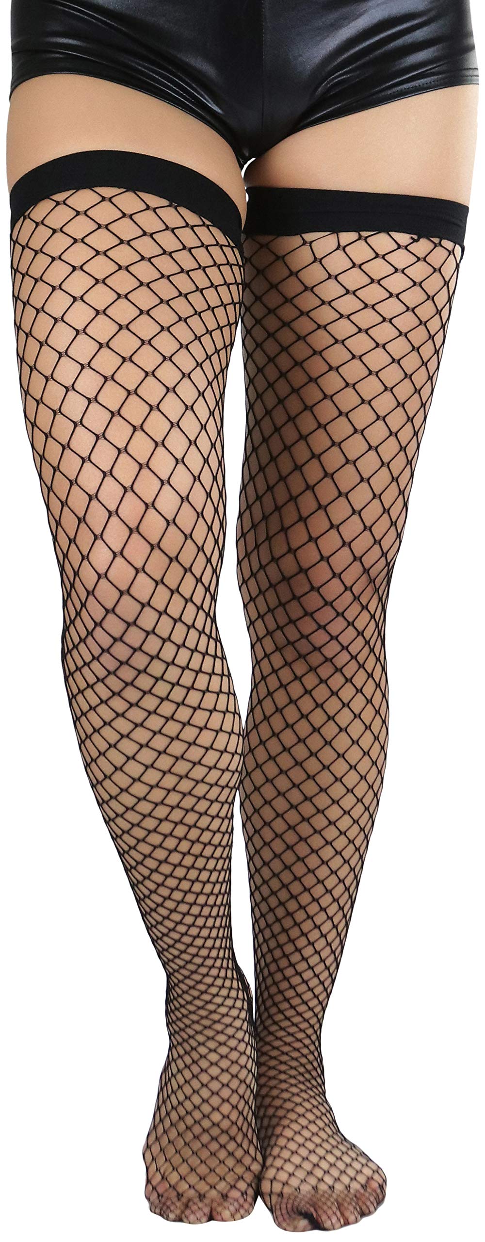 Stylish Women's Fishnet Thigh High Stockings - Bright & Vibrant Fashion Hosiery for Parties, Cosplay & Night Out Outfits