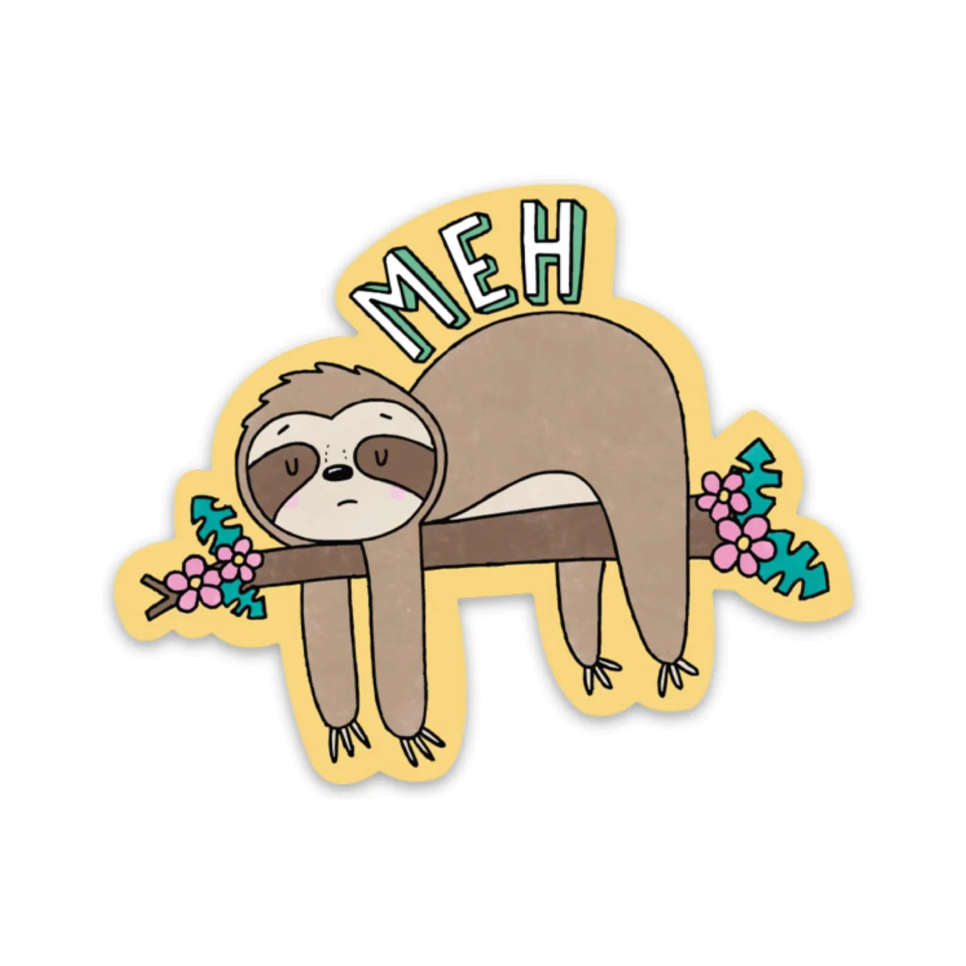 Funny Sloth Stickers - Cute & Adhesive Vinyl Decals for Laptops, Water Bottles & DIY Crafts - Perfect for Scrapbooking, Journaling & Gifts