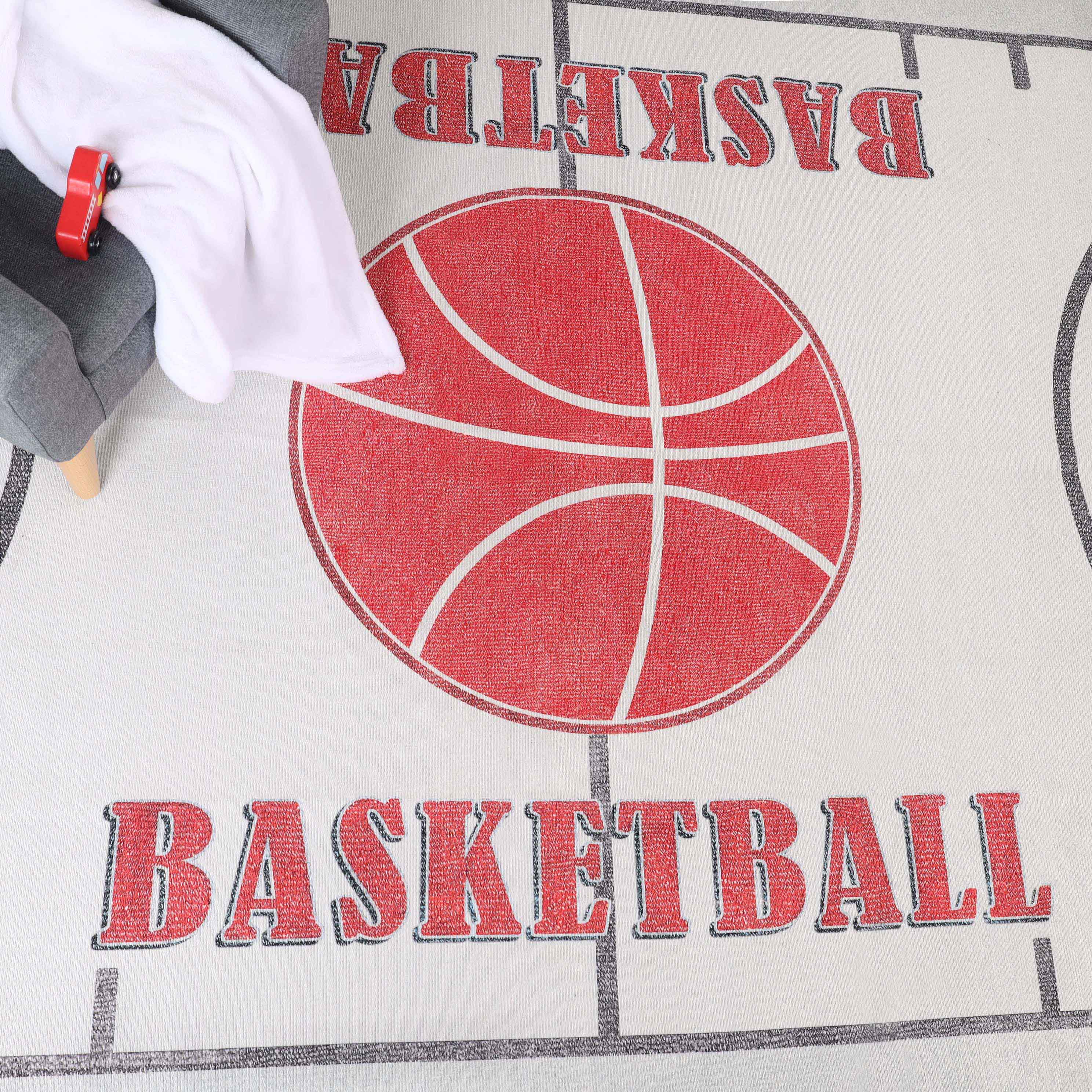 Non-Slip Kids Washable Indoor Basketball Court Playroom Area Rug - Perfect for Playrooms, Bedrooms & Game Rooms