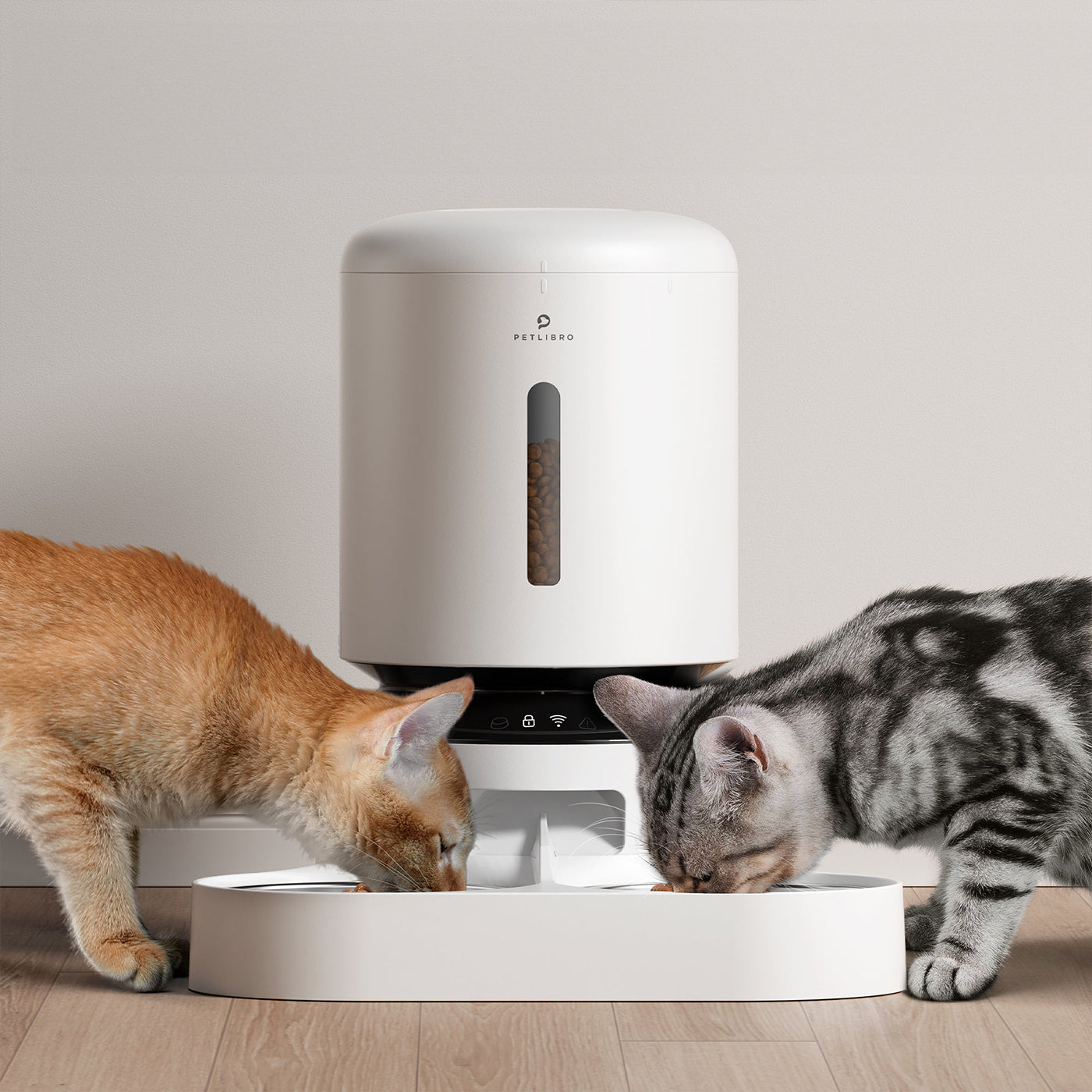 Automatic 5L Dual Tray Pet Feeder for Cats & Dogs - White Granary Design - Perfect for Home, Office & Travel Use