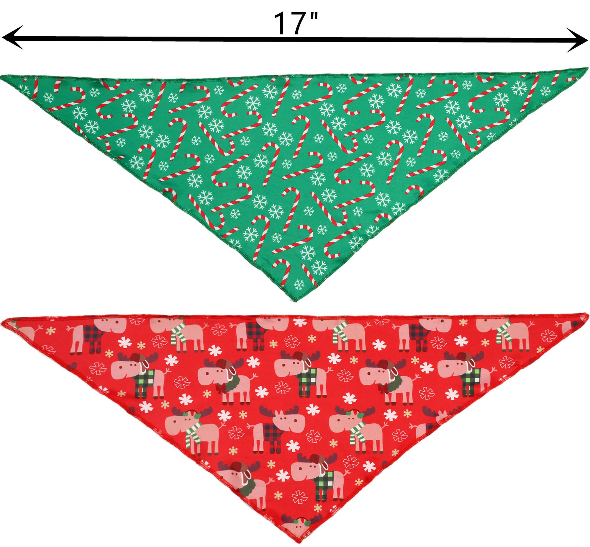 BoomBone 2 Pack Christmas Dog Bandanas - Festive Triangle Pet Scarves & Bibs for Small Medium Large Dogs - Perfect for Holiday Photos, Parties & Gifts