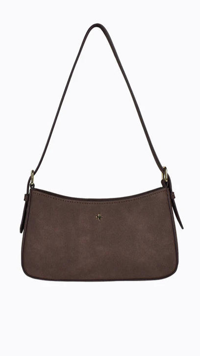 Lilu Shoulder Bag - Chocolate Suede Crossbody Purse for Women | Stylish & Durable Handbag for Work, Travel & Everyday Use