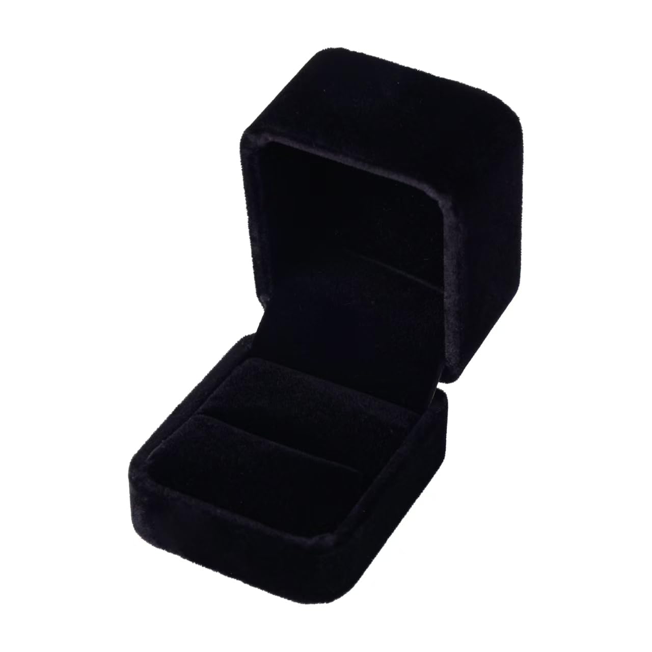 Luxury Velvet Ring Box - Black Jewelry Gift Box for Engagement