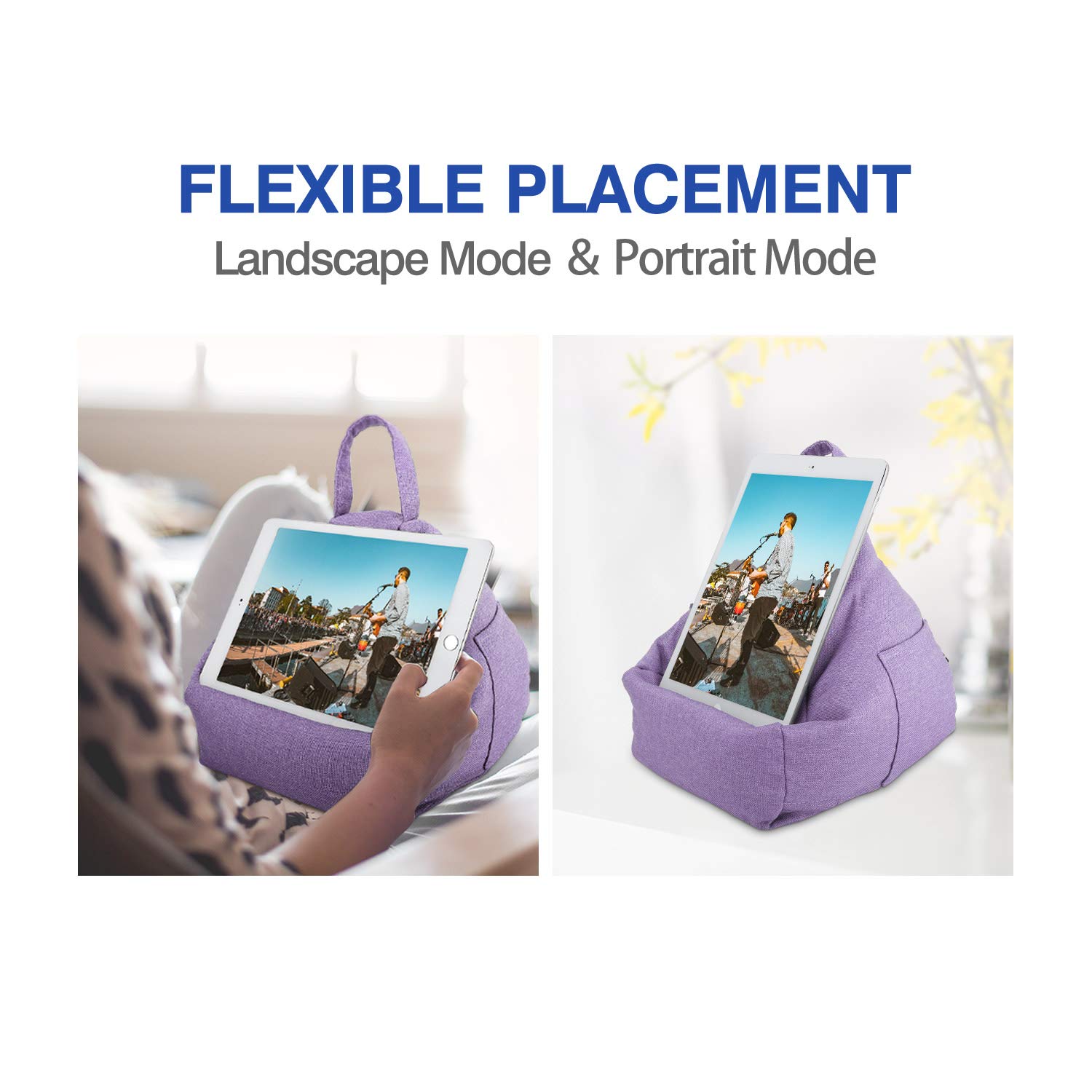 MoKo Tablet Pillow Stand - Soft Lap Pillow & Cushion Holder for iPad 10th Gen, iPad Pro 11 2022, iPad Mini 6, iPad Air 4/3, Samsung Tab S6/S7 11