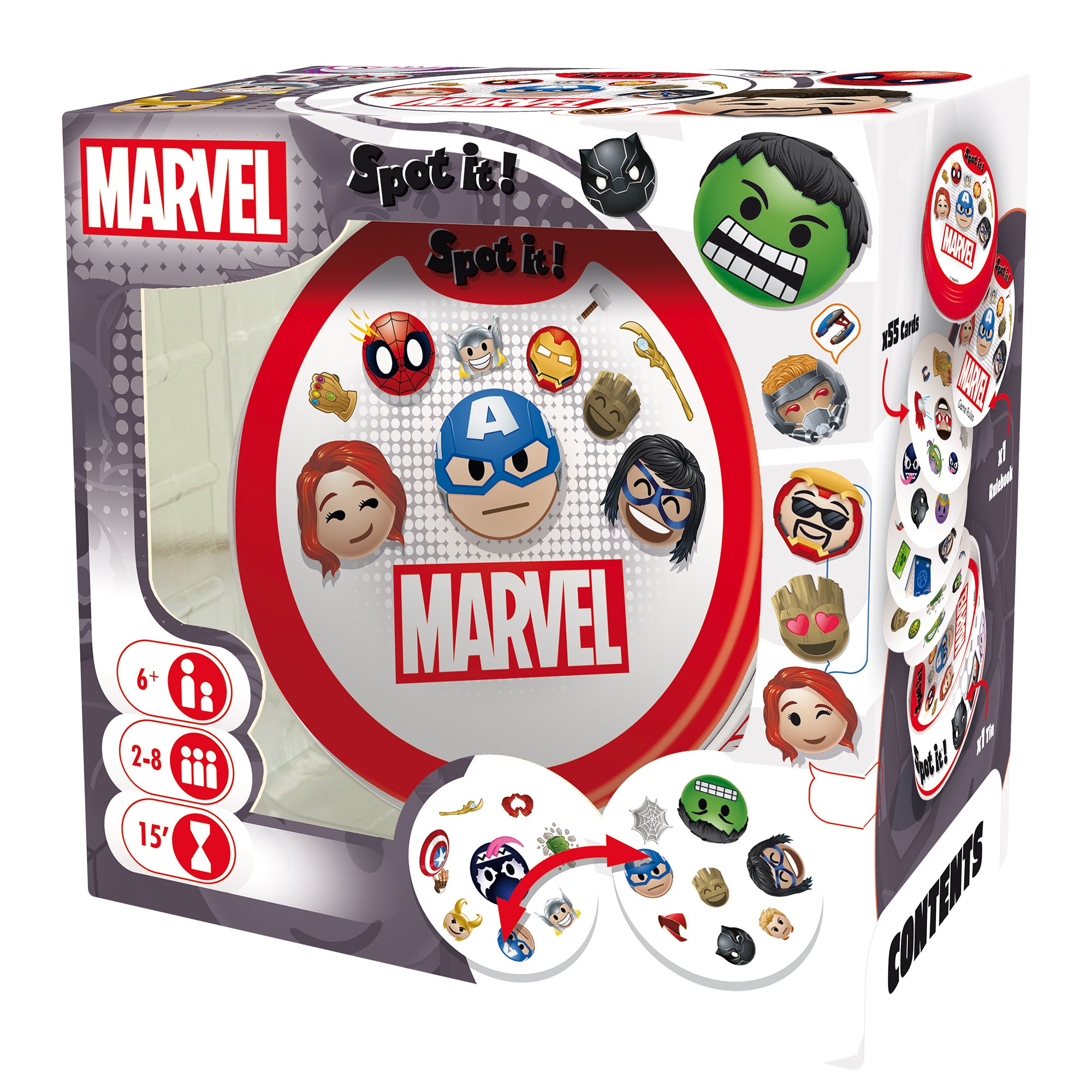 Spot it! Marvel Emoji Card Game - Fast-Paced Matching Game for Kids & Families (Eco-Friendly Blister Packaging) | Perfect for Parties, Travel & Family Game Nights
