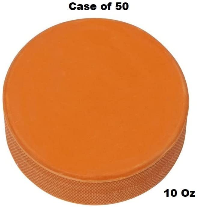 TronX 50-Pack Orange Weighted Ice Hockey Training Pucks (10 oz Each) – Bulk Hockey Pucks for Practice, Drills & Skill Development – Perfect for Coaches, Players & Teams