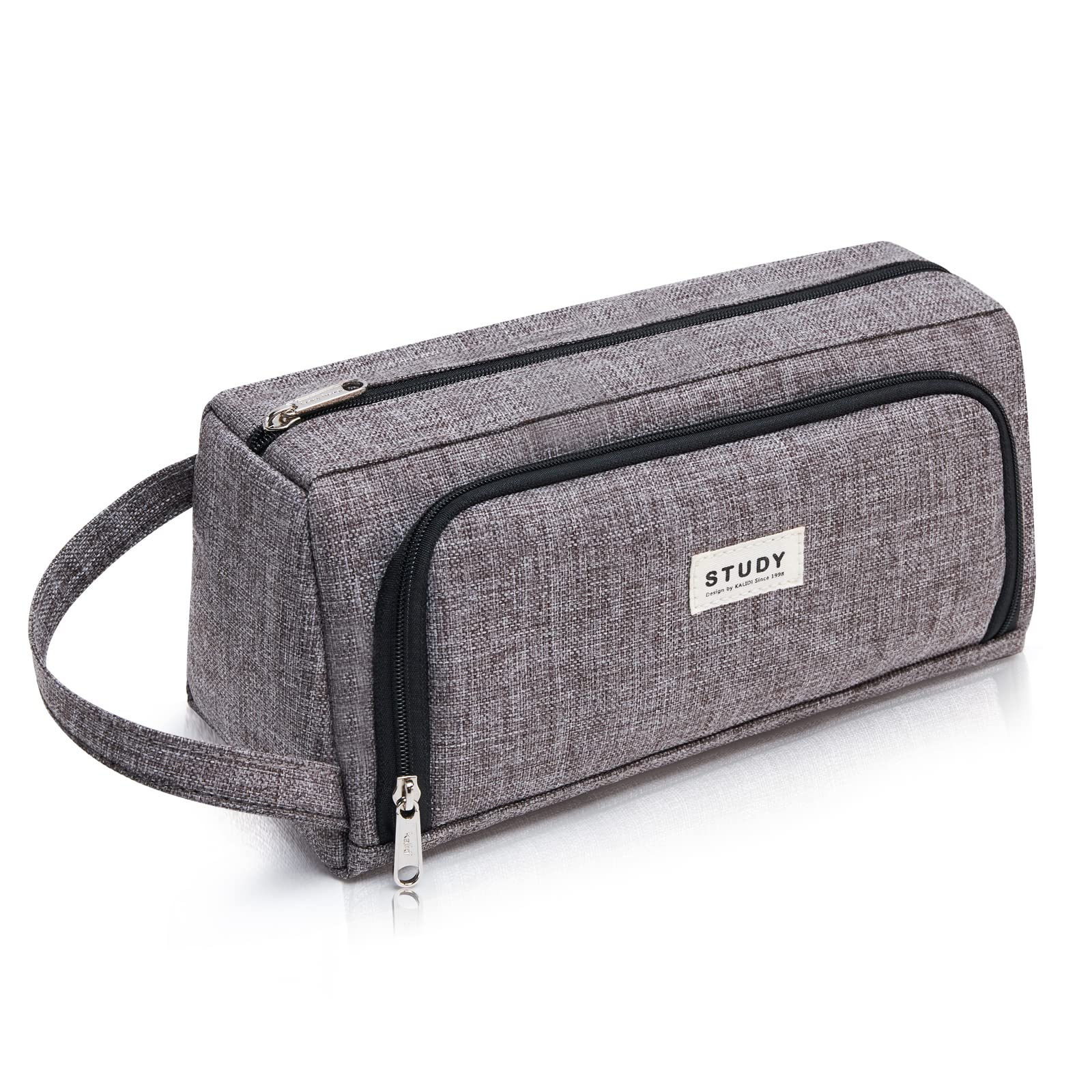 KALIDI Large Capacity Canvas Pencil Case with Zipper - Pouch Holder for Pens, Markers & School Supplies - Perfect for Students, Teens, Boys & Girls - Great for School, Office & Travel Organization