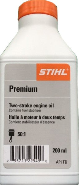 STIHL Premium 2-Cycle Engine Oil 200mL - High Performance 2-Stroke Oil for Chainsaws, Trimmers & Outdoor Power Tools - Ideal for Landscaping & Forestry Work