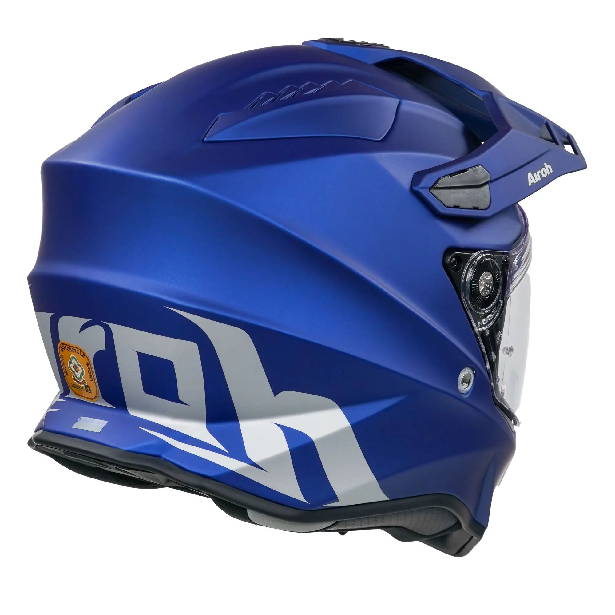 Airoh Commander Adventure Matt Blue Motorcycle Helmet - Lightweight, DOT Approved for Off-Road & Street Riding - Perfect for Adventure Touring & Urban Commuting