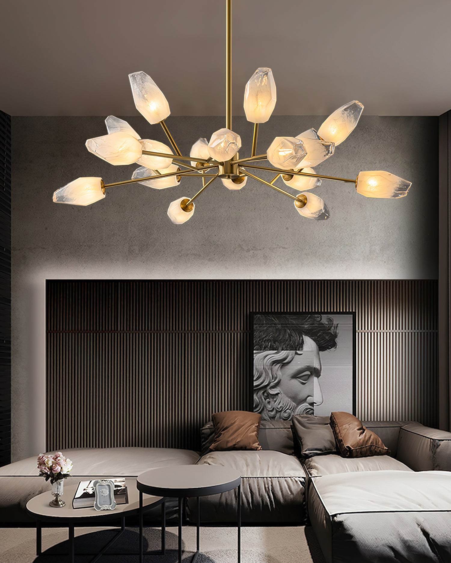 Elegant Glass Awl Chandelier - Modern Crystal Ceiling Light Fixture for Dining Room, Bedroom & Living Room Decor