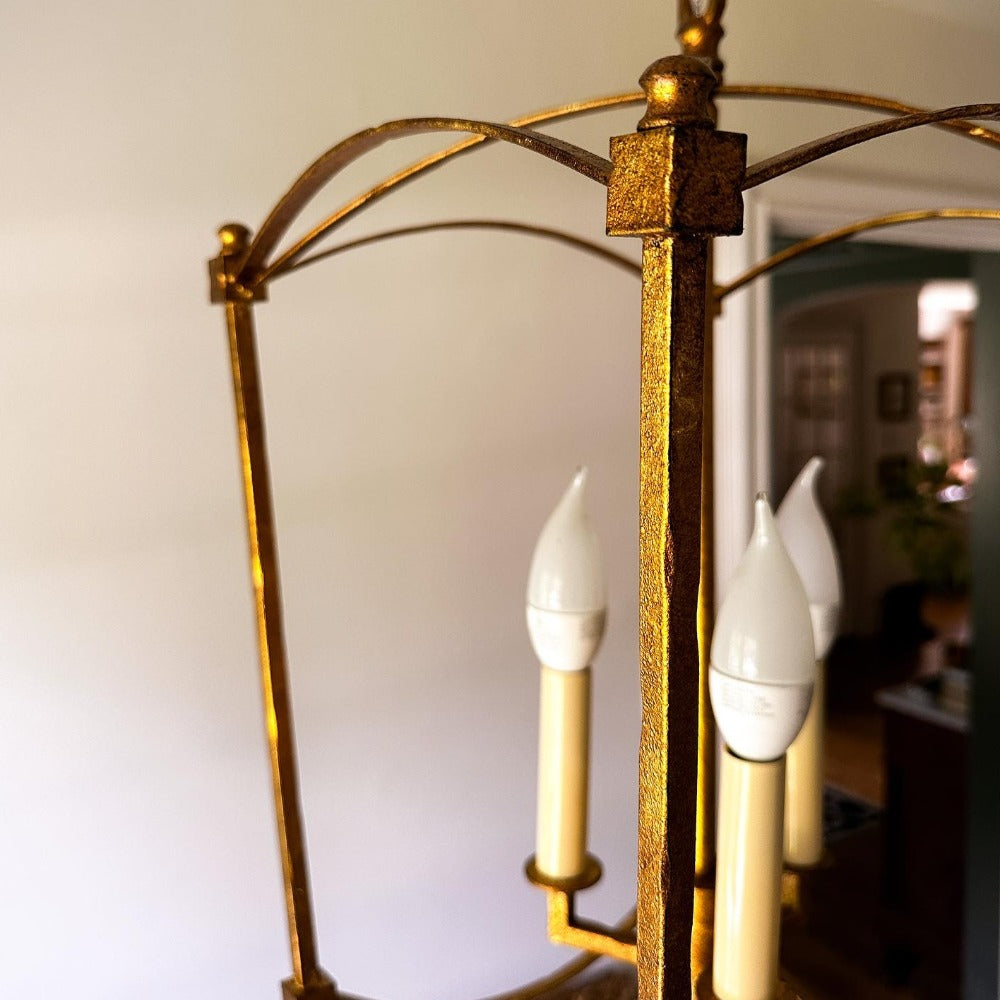 Vintage Style Portland Open Cage Lantern - Outdoor Hanging Light for Porch, Garden, and Patio Decor - Rustic Metal Fixture with Warm Ambient Glow