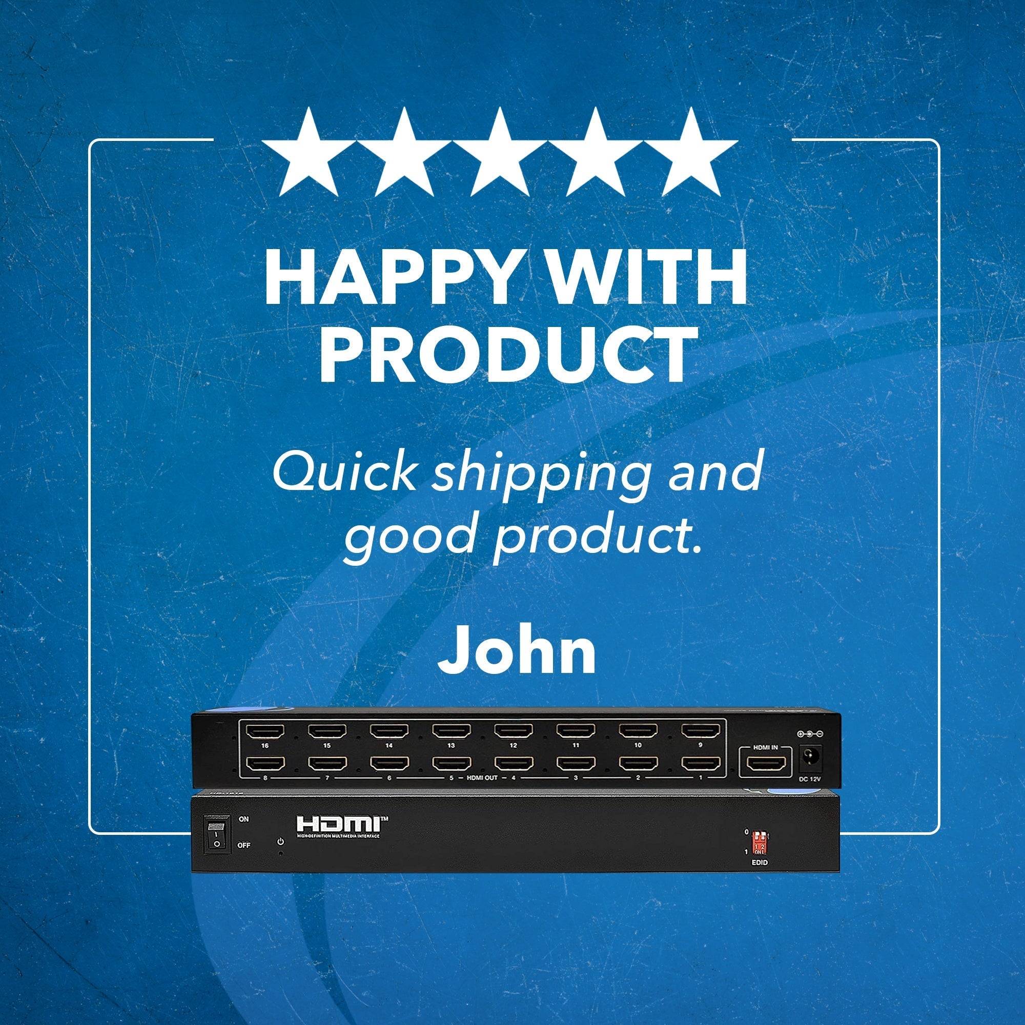 1x16 HDMI Splitter - 1 Input 16 Outputs, 1080p Full HD, EDID Management (HD 1016) for Home Theater, Gaming & Multi-Screen Presentations