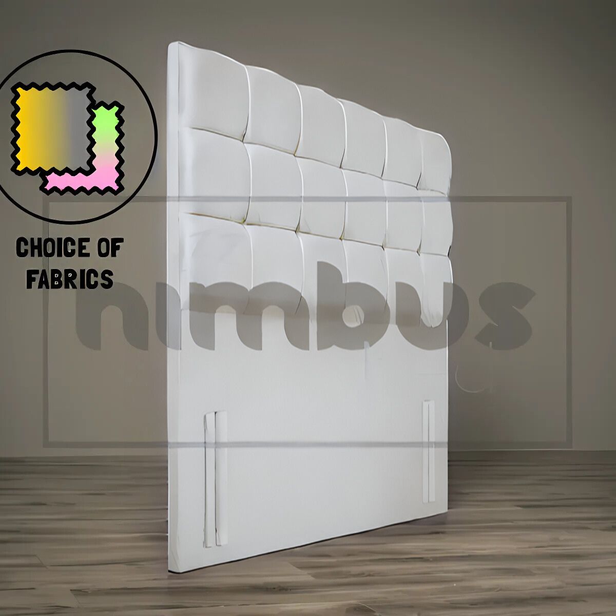 Modern Floor Standing Cube Headboard - Upholstered Bed Frame with Storage & LED Lights - Perfect for Small Bedrooms, Apartments & Dorm Rooms