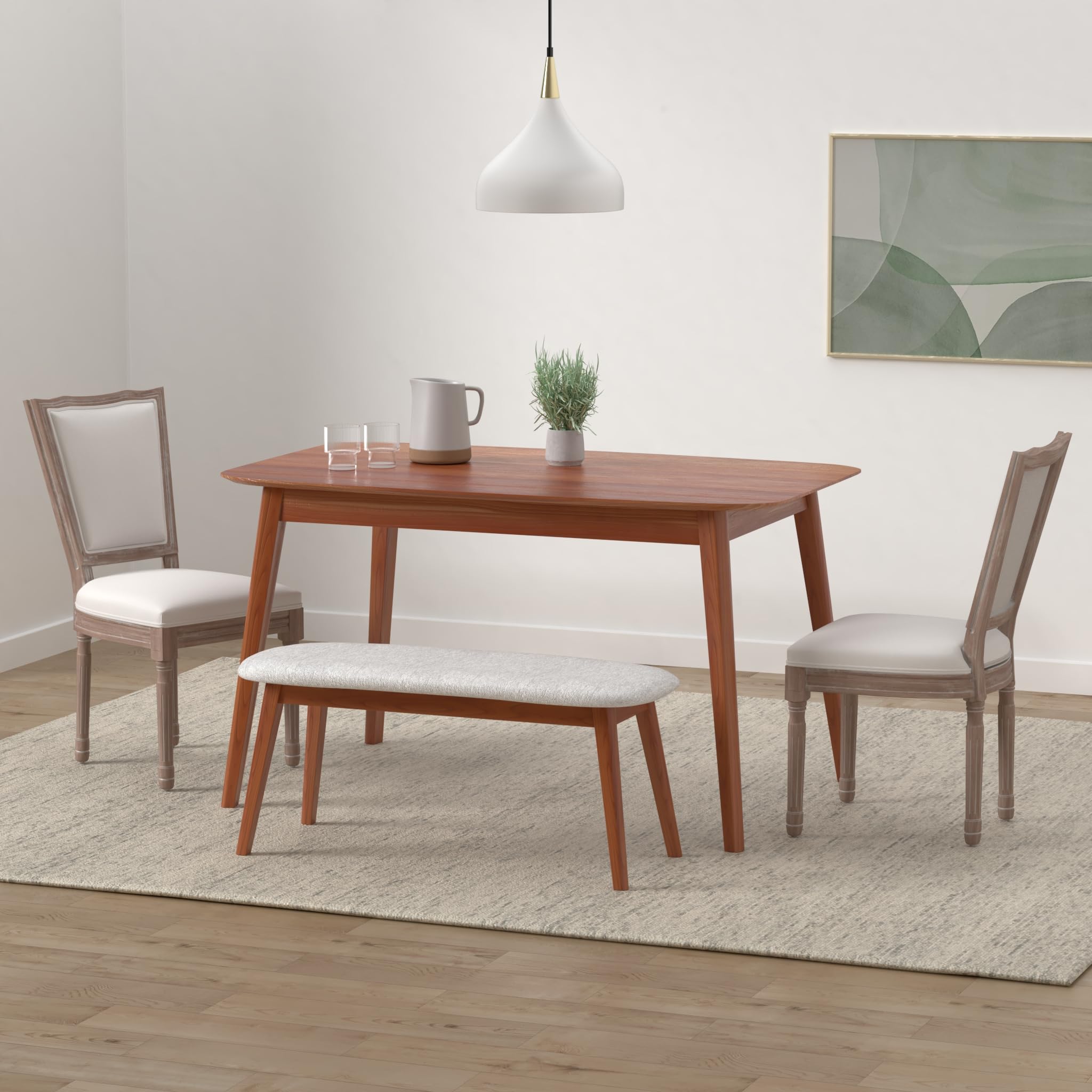 Virabit French Decor Dining Chairs Set of 4 - Louis XVI Style Solid Wood Square Back Chairs with Exquisite Carvings - Perfect for Living Room, Kitchen, Restaurant & Home Decor