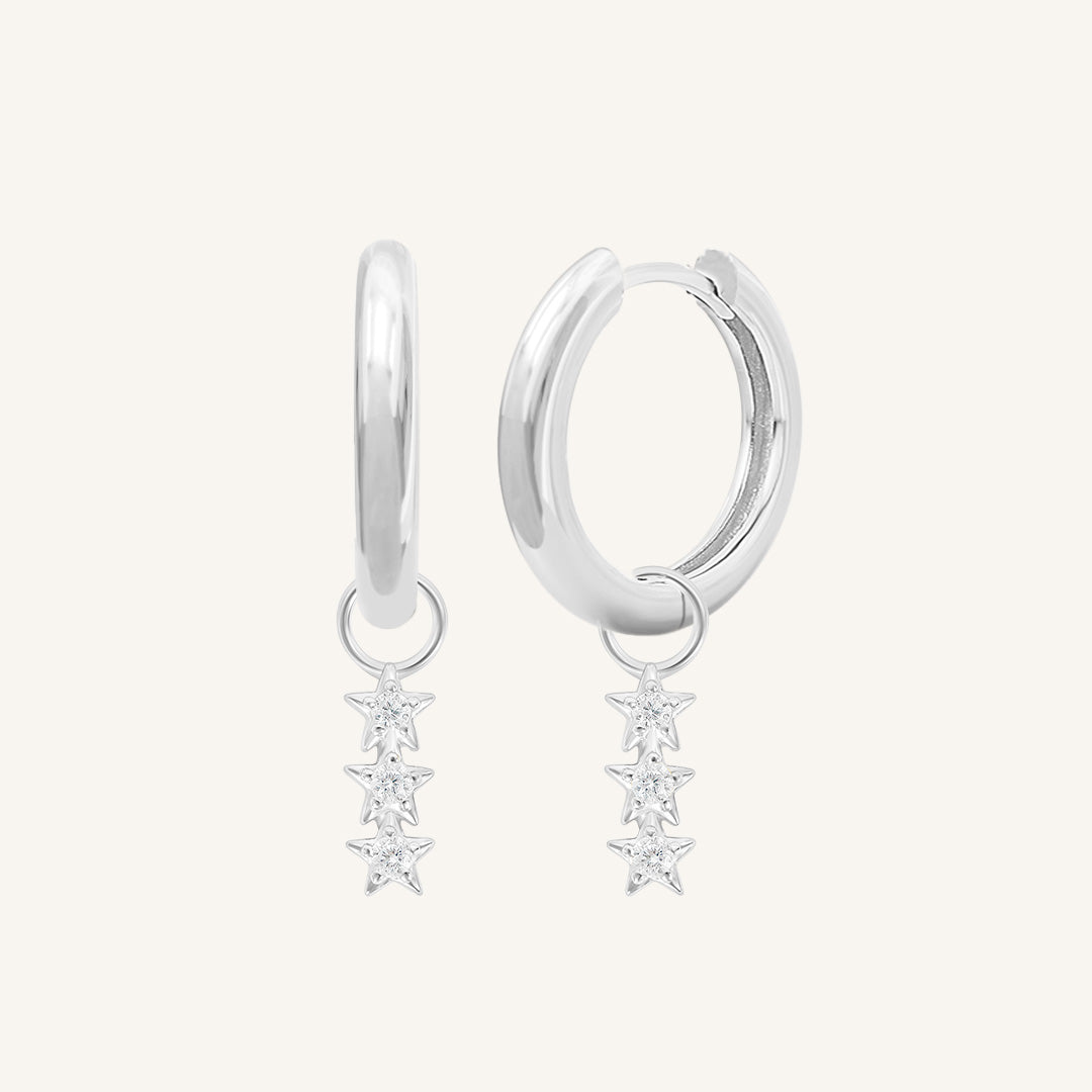 Constellation Charm Hoop Earrings - Zodiac Star Sign Jewelry for Women - Perfect for Gifts, Daily Wear & Special Occasions