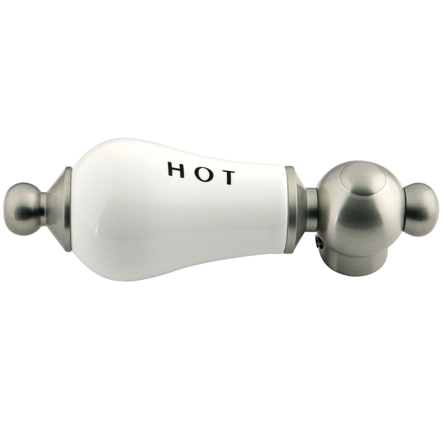 Vintage Aqua Porcelain Lever Handle (Hot Side) - Brushed Nickel Finish for Bathroom & Kitchen Faucet Upgrade