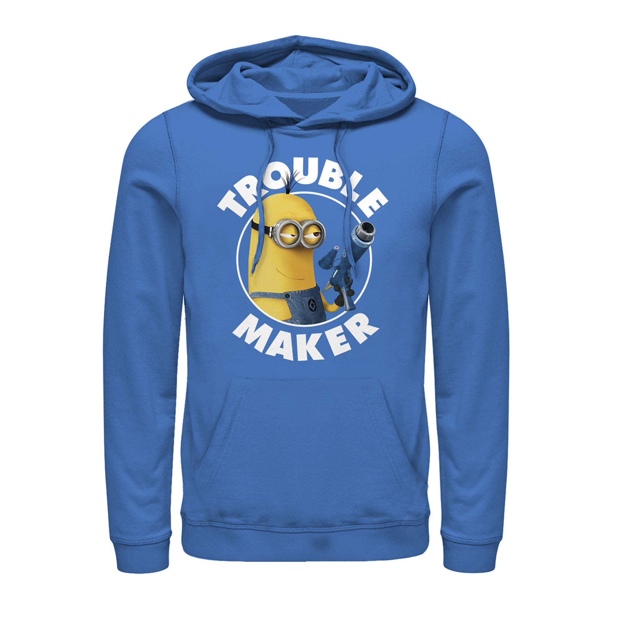 Despicable Me Trouble Maker Men's Fleece Pullover Hoodie - Soft & Warm Crewneck Sweatshirt for Casual Wear & Movie Nights