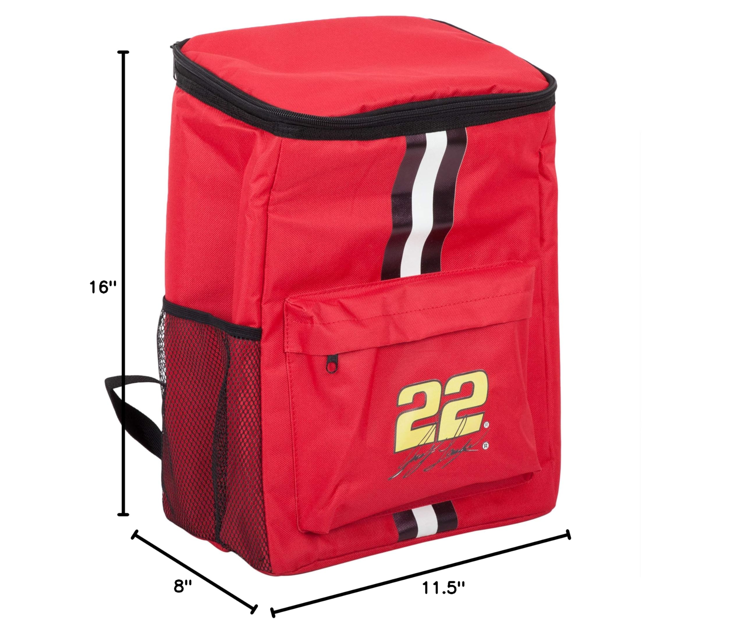FOCO Logano #22 Insulated Cooler Backpack - 24L Water Resistant Travel Bag with Mesh Pocket - Lightweight Unisex Cooler for Beach, Camping, Tailgating & Outdoor Adventures - Officially Licensed NASCAR Fan Gear