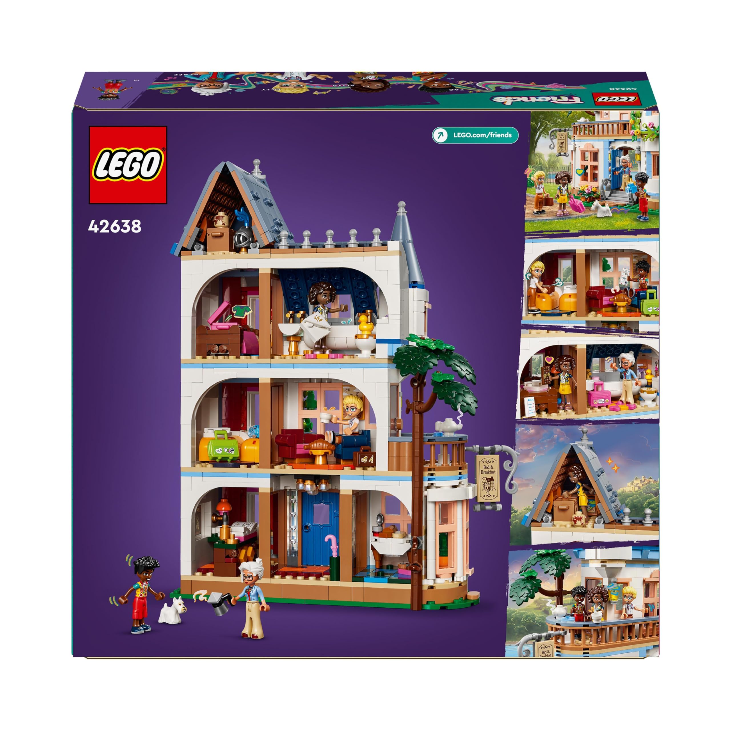 LEGO Friends Heartlake City Hotel Building Set with 4 Mini Dolls, Dog Figure & Accessories - Creative Gift for Girls & Boys Ages 12+ - Perfect for Display, Play & Room Decoration (Model 42638)
