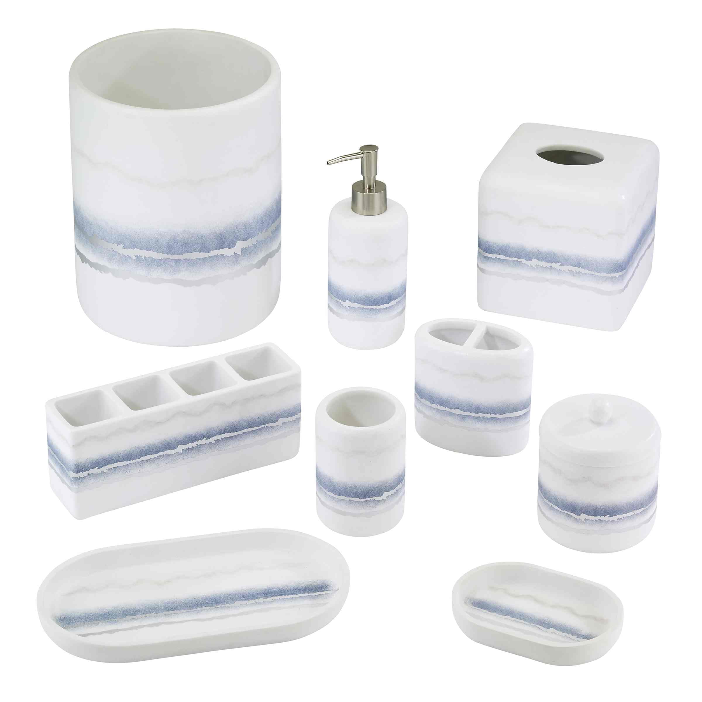 Avanti Linens Marble Resin Tumbler - Elegant Countertop & Bathroom Accessories for Home Decor (Murano Collection) - Perfect for Coffee, Tea, or Bathroom Essentials Storage