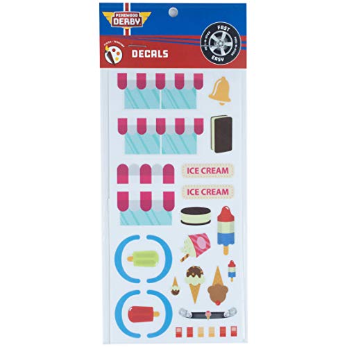 Pinewood Derby Pre-Cut Ice Cream Truck Decals - High-Quality Car Racing Stickers for Kids' Model Cars & DIY Projects - Perfect for School Competitions, Birthday Parties, and STEM Activities