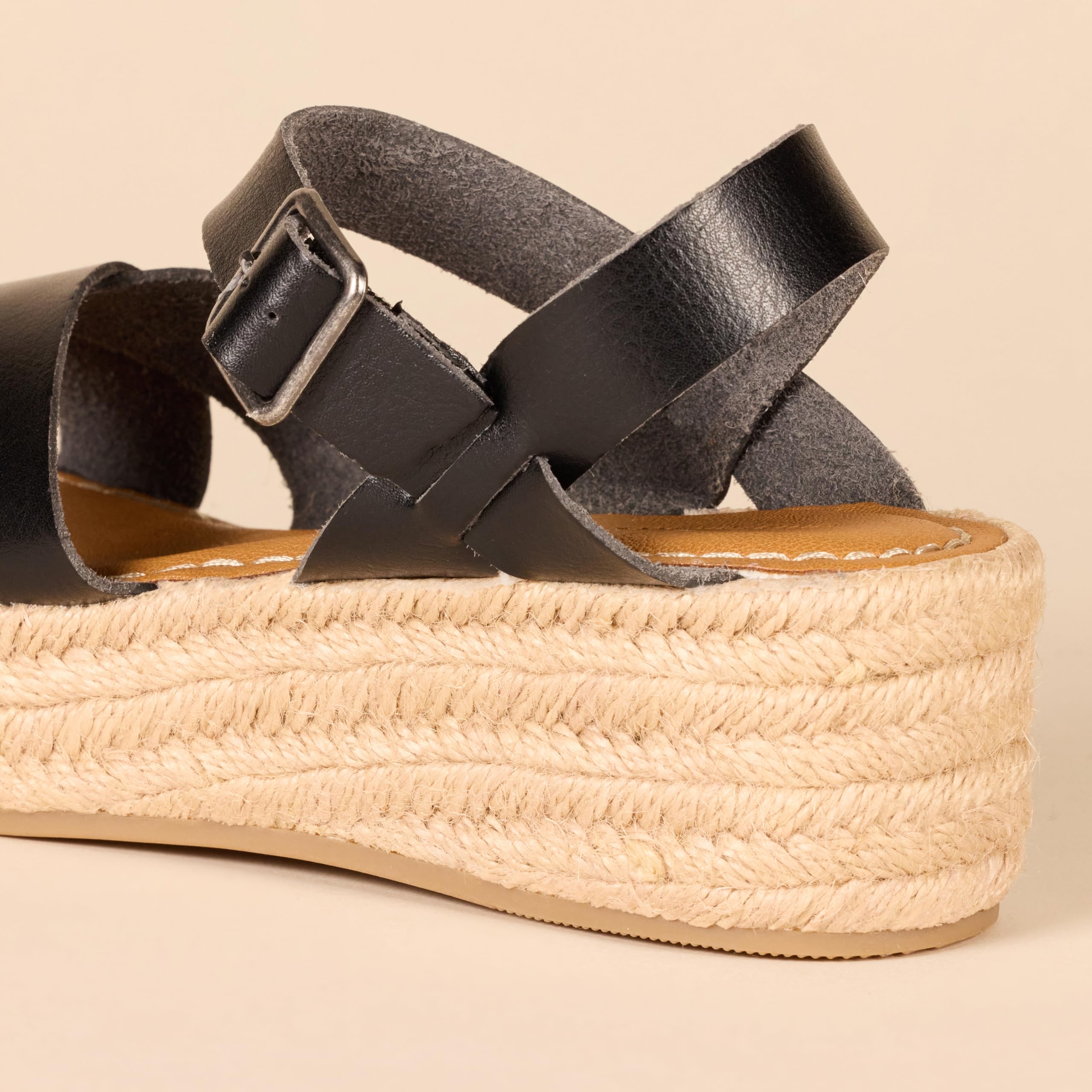 Amazon Essentials Women's Flatform Espadrille Sandals - Comfortable Summer Wedge Shoes for Beach, Vacation & Casual Outfits