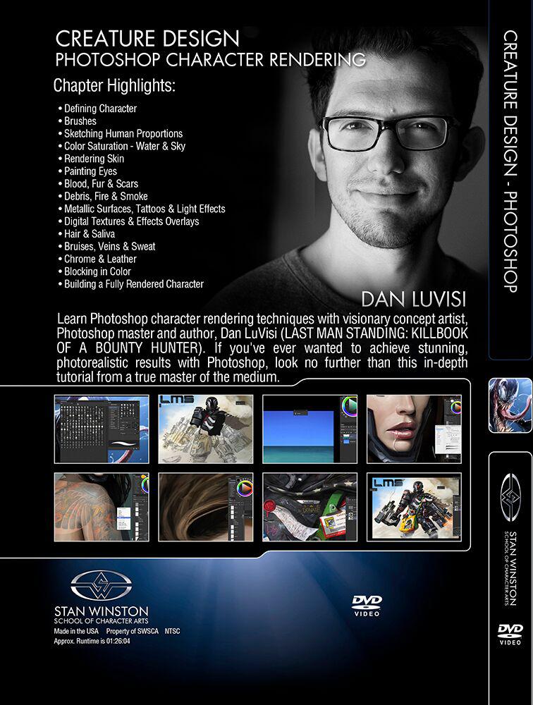 Stan Winston Studio Creature Design Photoshop Character Rendering DVD - Professional Digital Art Tutorial for Fantasy & Sci-Fi Creatures - Perfect for Concept Artists & 3D Modelers