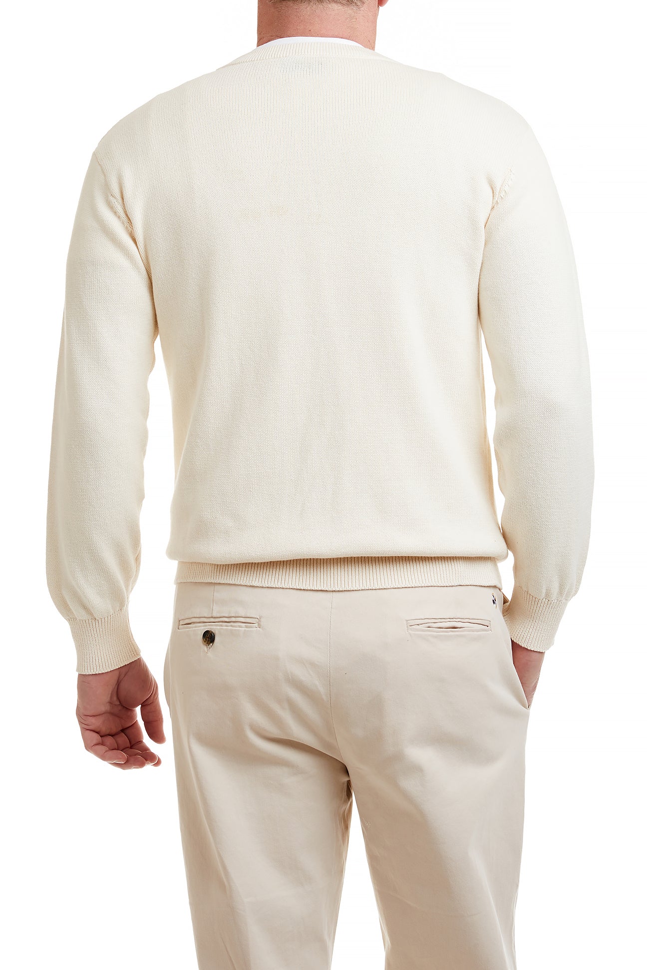 American Flag Crew Neck Sweater in Cream - Cozy & Patriotic Pullover for Casual Wear & Holiday Outfits