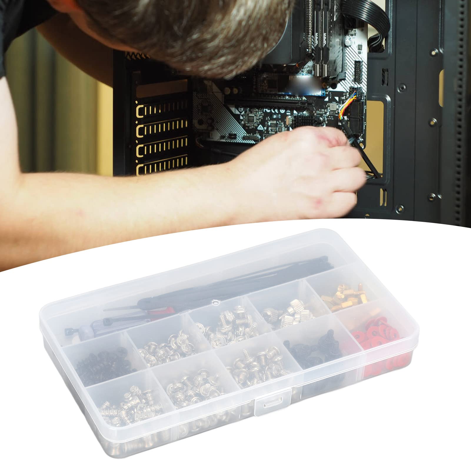 362Pcs Computer Screw Set - Laptop & PC Maintenance Kit with Screws, Cable Ties, Screwdriver, Washers & Cleaning Brush for Computer Repair, Installation & DIY Projects | Perfect for Home Office, IT Professionals & Tech Enthusiasts