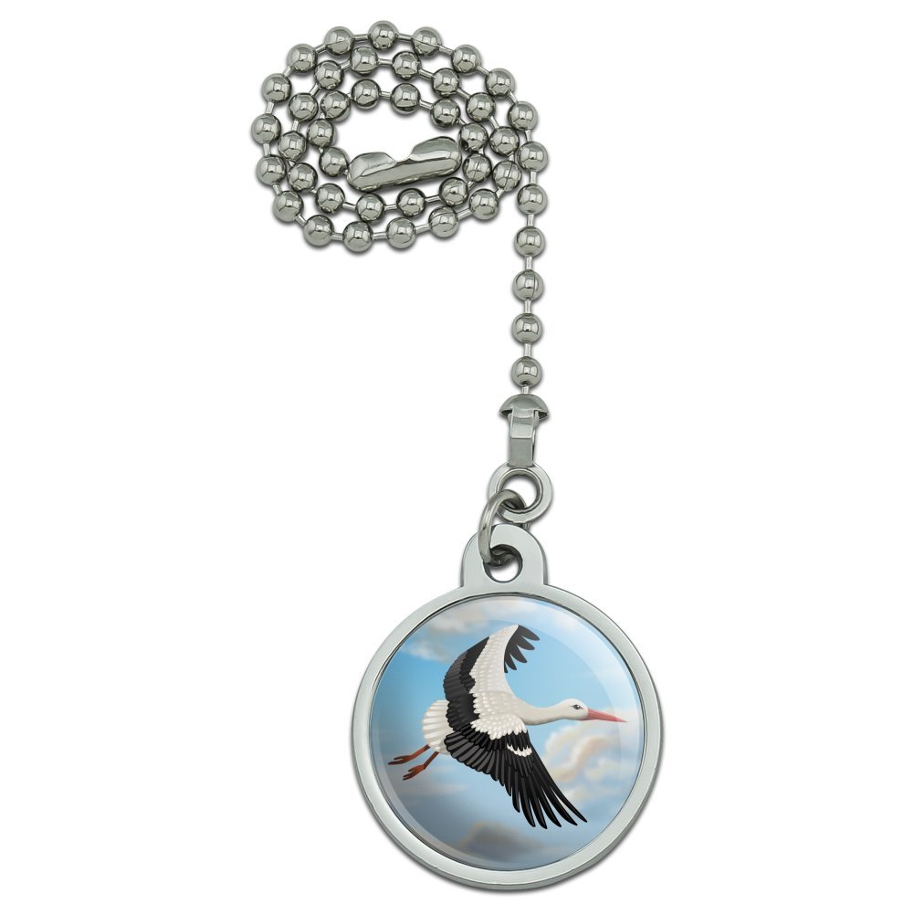 Flying Stork Ceiling Fan Pull Chain with Light - Decorative Fan Accessory for Bedroom, Nursery & Home Decor