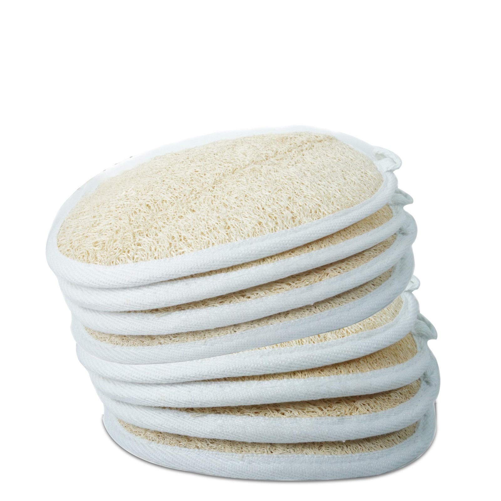 ROLIMOLI Natural Loofah Sponge for Exfoliating & Cleansing - Pack of 4 Body Scrubbers - Perfect for Shower, Bath & Spa Day Self Care Routine