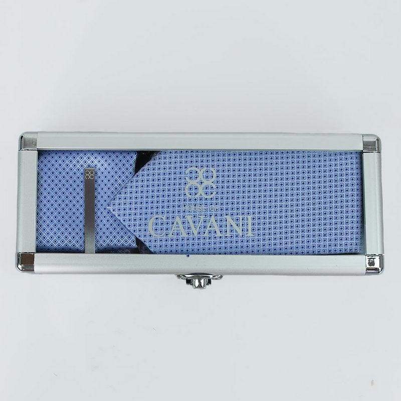 Cavani Blue Diamond Tie Set in Elegant Gift Box - Perfect for Weddings, Business Meetings & Formal Events