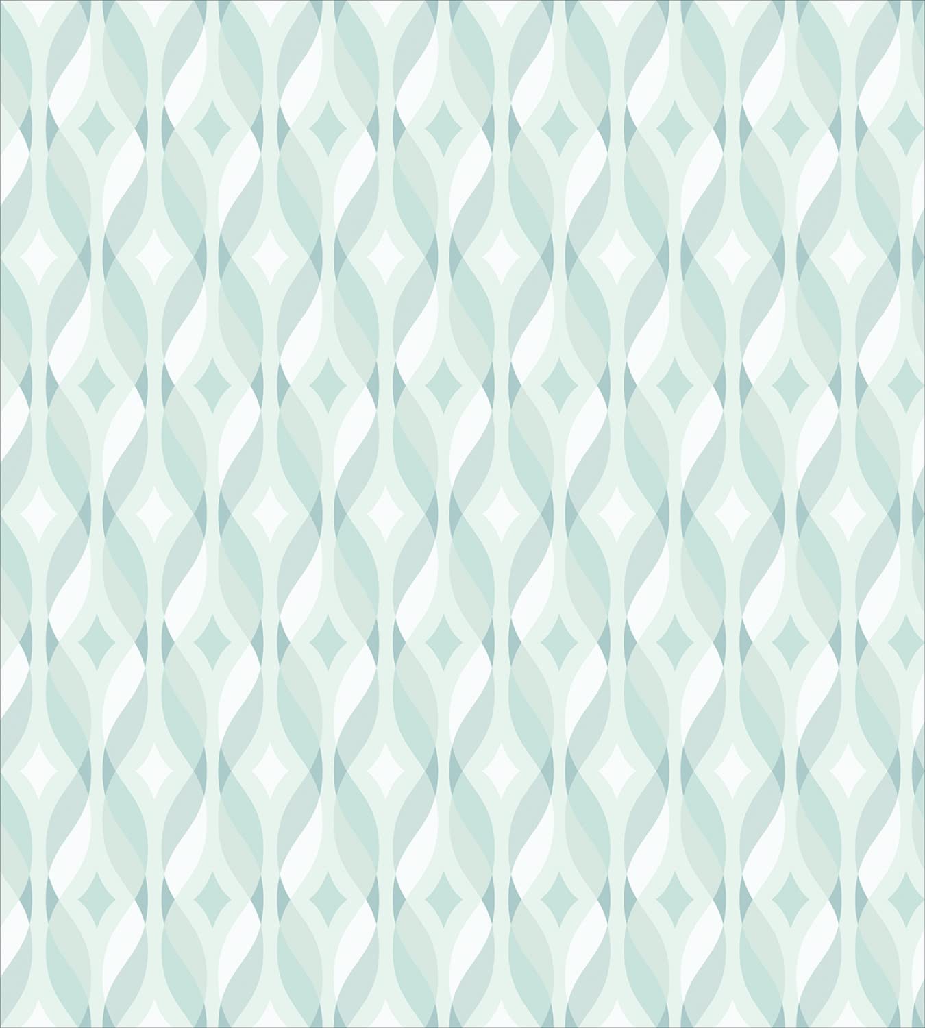Ambesonne Seafoam Duvet Cover Set King Size 2-Pack - Tangled Lines Rhombus Pattern Symmetrical Geometric Design, Includes 2 Duvet Covers & 4 Pillowcases, Pale Blue Seafoam White - Perfect for Modern Bedroom, Guest Room & Coastal Decor