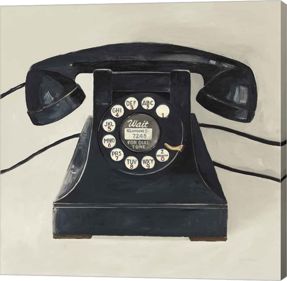 Avery Tillmon Classic Telephone on Cream Canvas Art - 24x24 Inches Gallery Wrap Wall Picture for Living Room, Bedroom & Office Decor
