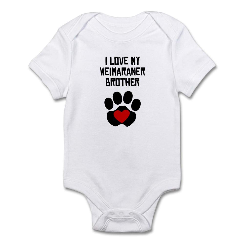 I Love My Weimaraner Brother Baby Bodysuit - Cute Dog Lover Outfit for Infants & Toddlers - Perfect for Family Photos, Dog Park Visits & Sibling Matching