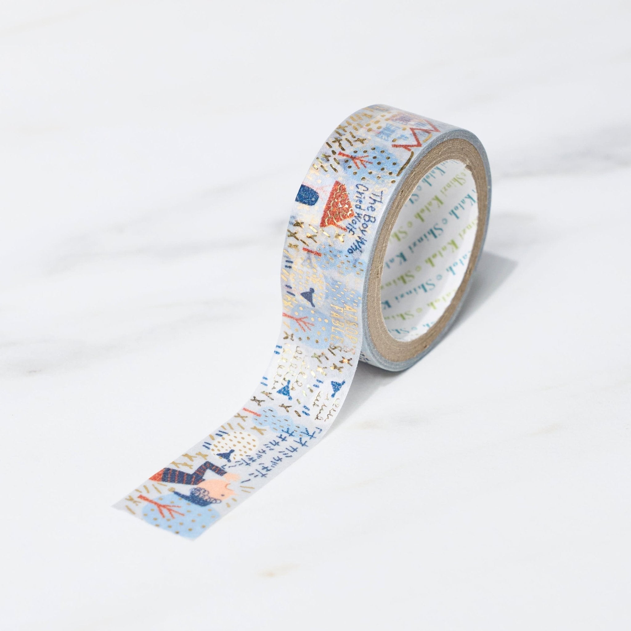 Aesop Fairy Tale Gems Masking Tape Set - Shinzi Katoh Kirapika Decorative Washi Tape for Scrapbooking, Journaling & Gift Wrapping - Cute Japanese Stationery for DIY Crafts, Bullet Journals & Home Decor
