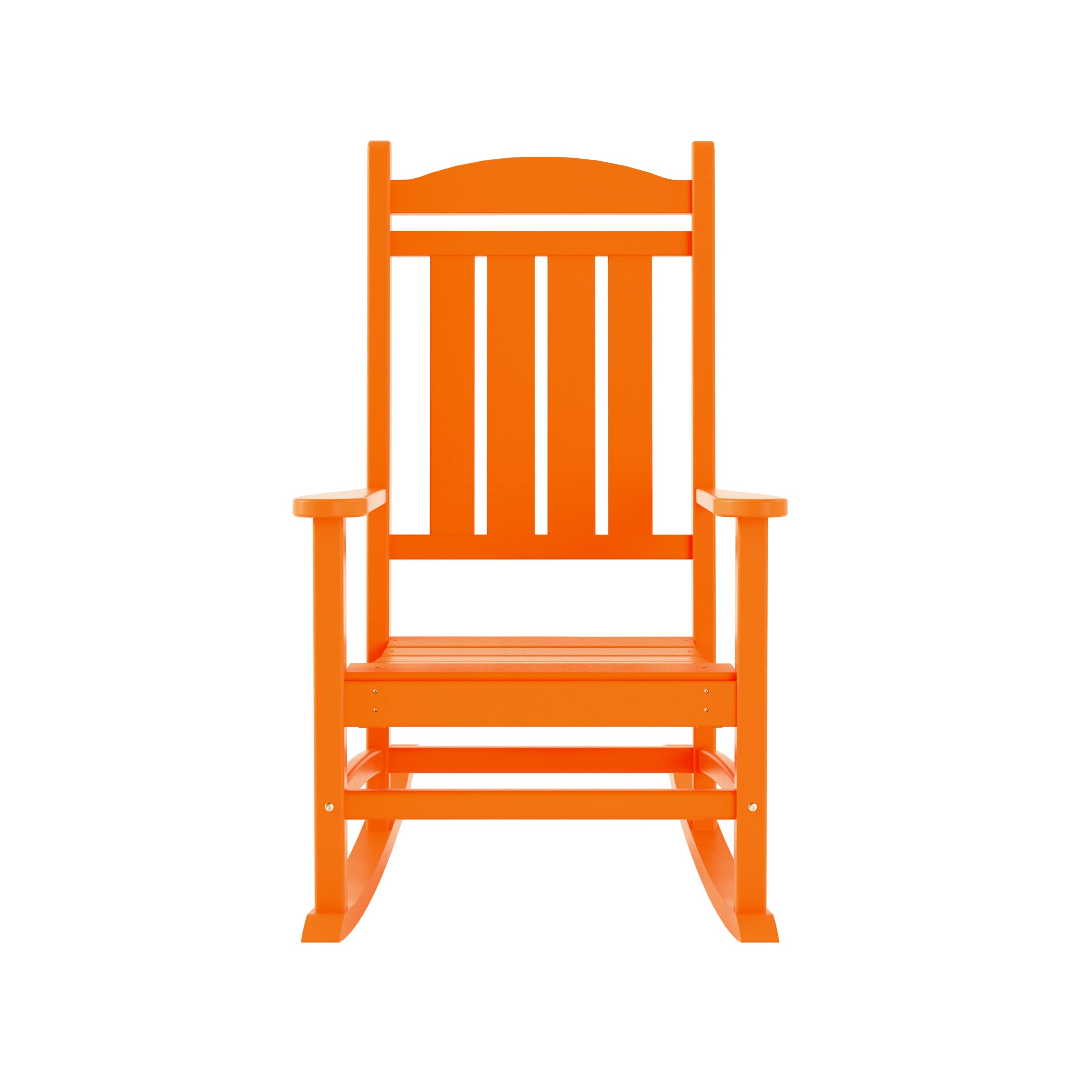 WO Home Furniture 3-Piece HDPE Outdoor Rocking Chair Set - Traditional Patio Rocking Chairs for Porch, Garden & Backyard (Orange) - Durable Weather-Resistant Outdoor Furniture for Relaxation & Leisure
