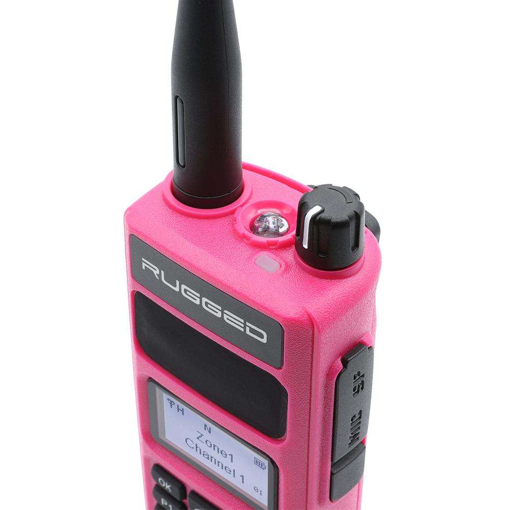 PINK Rugged R1 Business Band Two-Way Handheld Radio - Digital & Analog Walkie Talkie for Construction, Warehouse & Outdoor Adventures