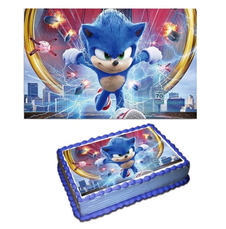 Edible Blue Hedgehog Cake Topper - Cute Fondant Hedgehog Decor for Birthday Cakes, Baby Showers & Party Supplies - Perfect for Sonic Themed Parties, Kids Birthday Cakes & Dessert Decorations