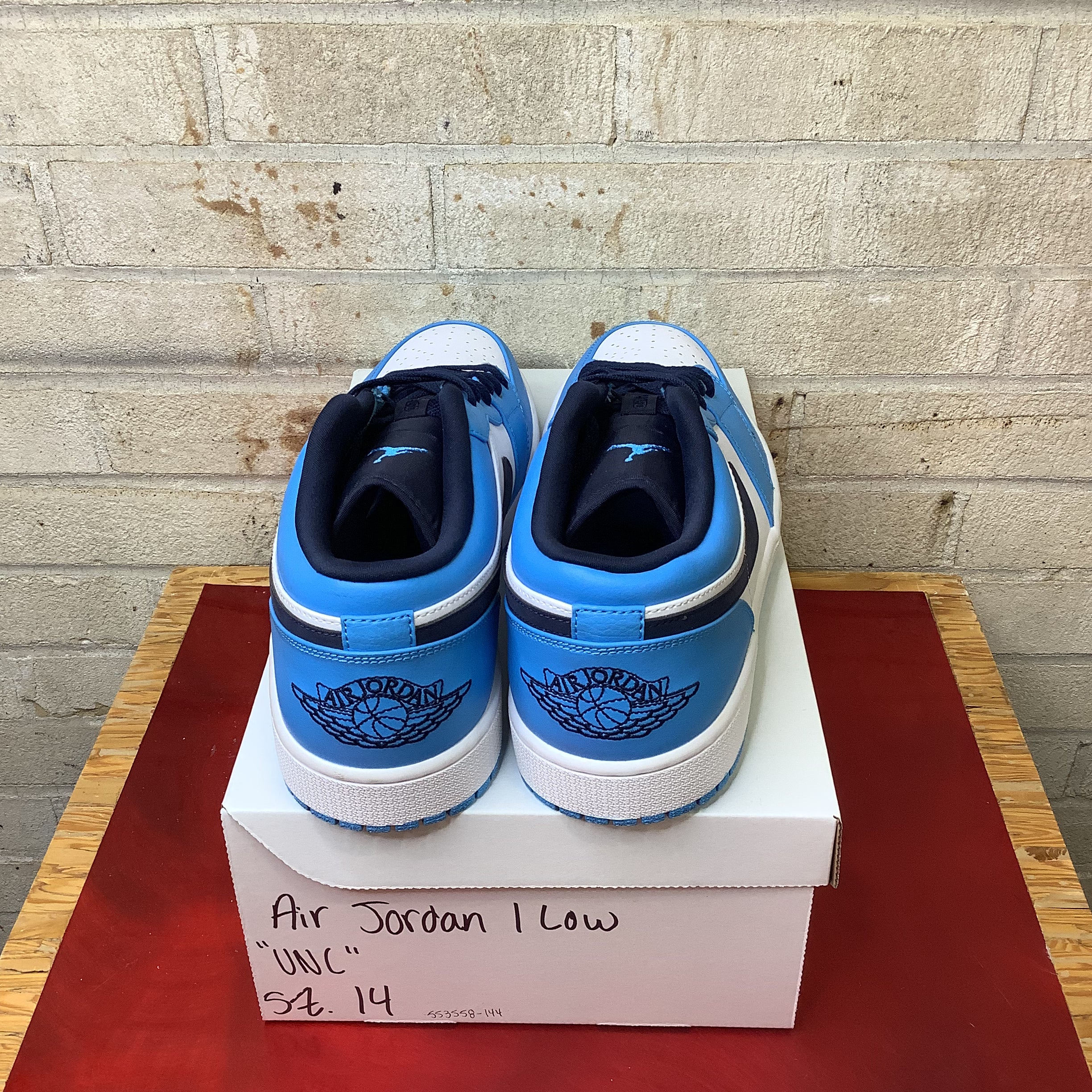 AIR JORDAN 1 LOW UNC Men's Basketball Shoes Size 14 - Blue & White (Style Code: 553558-144) | Perfect for Casual Wear, Street Fashion & Sneaker Collectors