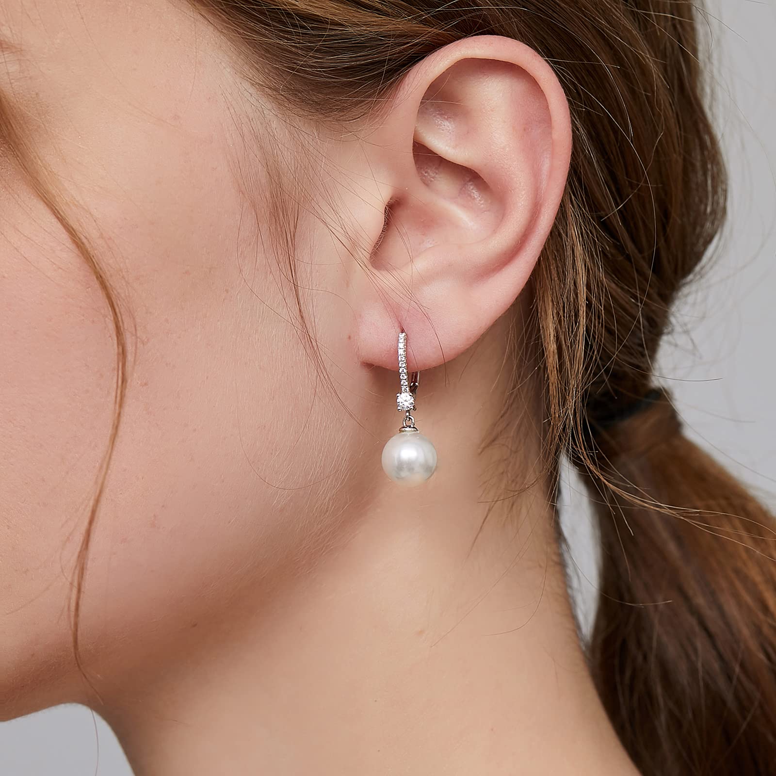 925 Sterling Silver Pearl Drop Earrings for Women | Elegant Dangle Earrings | Fine Jewelry Gift for Her | Perfect for Weddings, Parties & Special Occasions