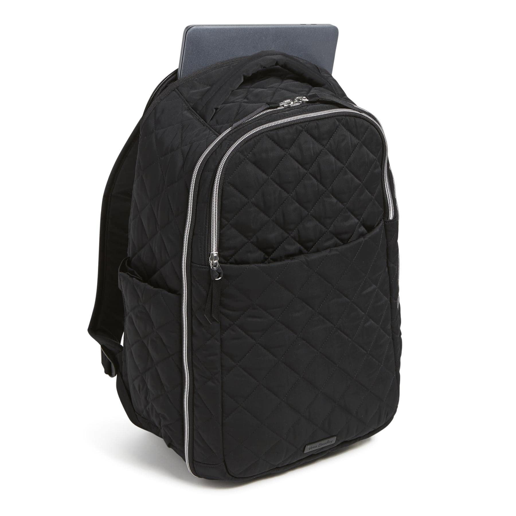 Vera Bradley Women's Performance Twill Travel Backpack - Lightweight Carry-On Bag for Work, School & Airplane Travel - Black One Size Backpack Purse for Daily Commute & Weekend Getaways