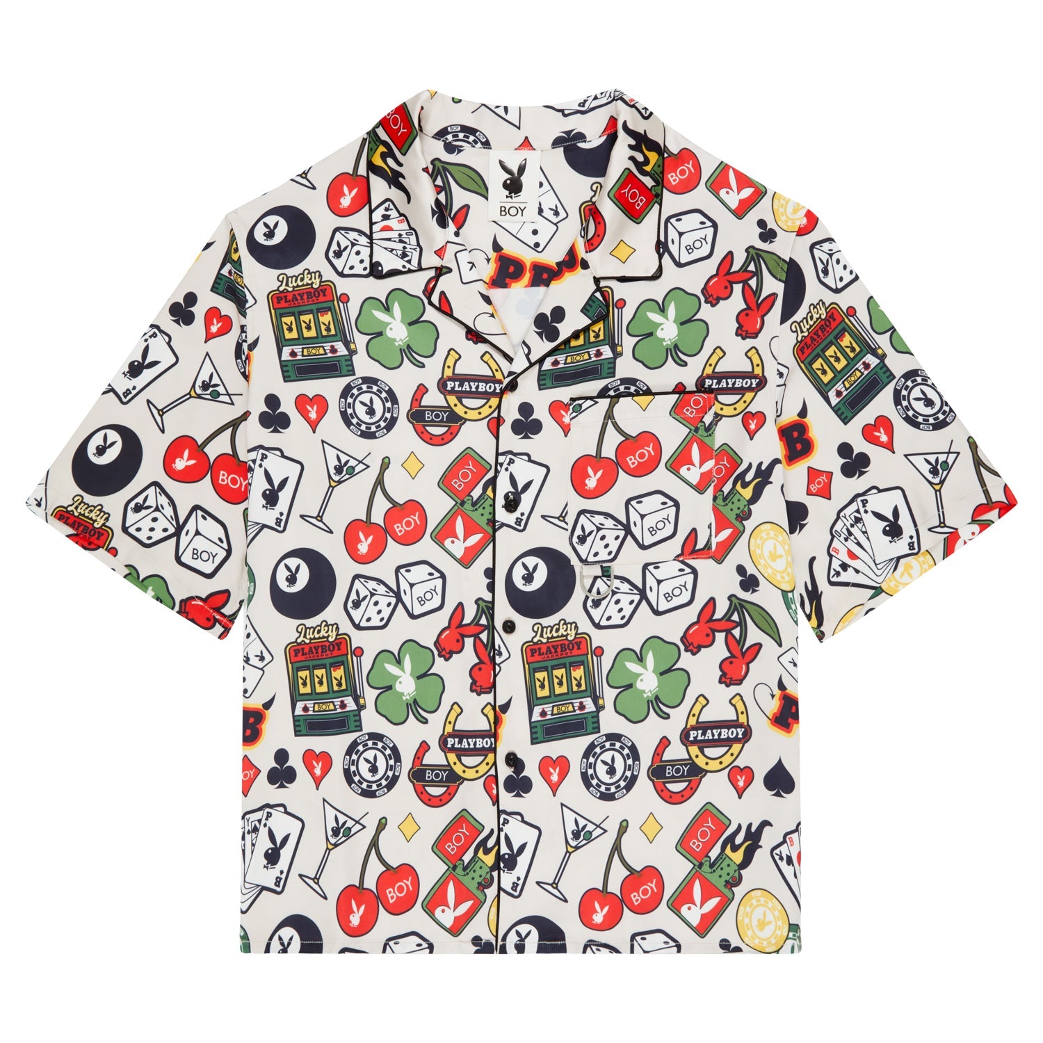 Playboy X Boy Las Vegas Resort Shirt - Stylish Hawaiian Casual Button-Up for Men - Perfect for Vacation, Beach, and Summer Parties