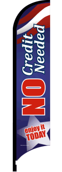 Patriotic Feather Flag Banner - No Credit Needed | Perfect for Independence Day, Sports Events & Outdoor Advertising