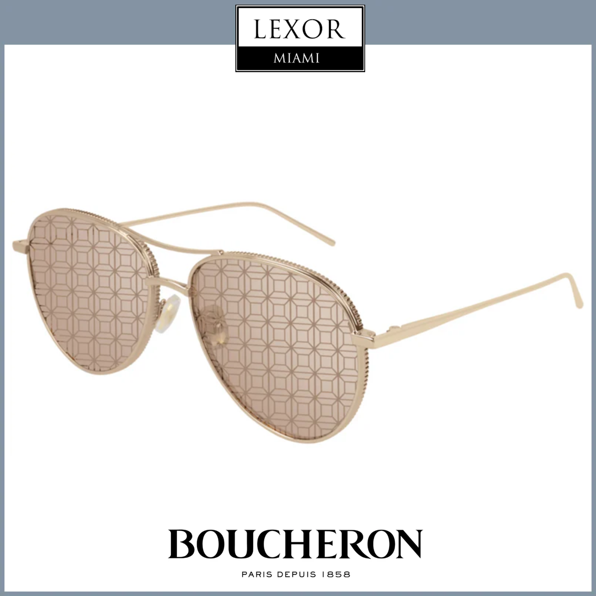 Boucheron BC0062S 003 Women's Fashion Sunglasses - UV Protection, Stylish Cat Eye Design for Outdoor, Beach & Driving